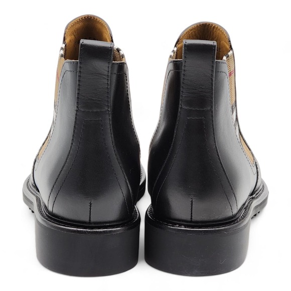 Burberry Allostock Check Detail Leather Chelsea Boots EU 41.5 US 8.5 $950 - Picture 5 of 9